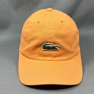 Lacoste Strapback Hat Cap Orange Preppy Adjustable Golf Tennis Baseball Dad Mens